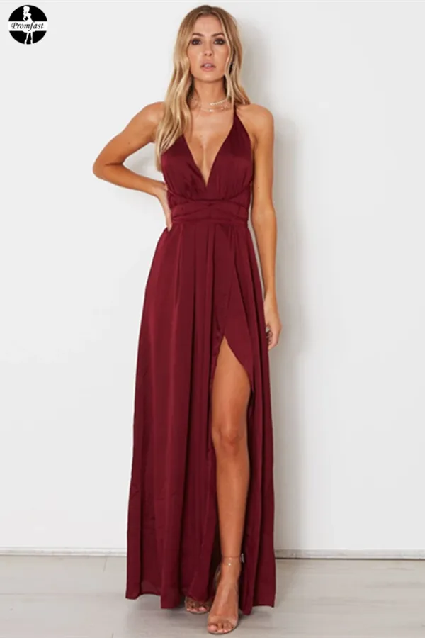 2021 A-line Custom Spaghetti Straps Prom Dresses Burgundy Long Prom Dresses Evening Dress PFP1979