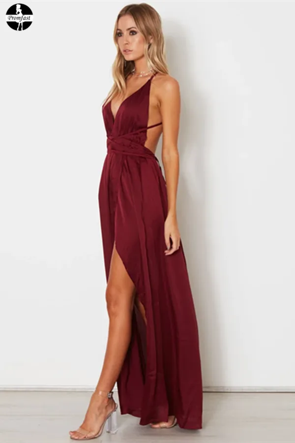 2021 A-line Custom Spaghetti Straps Prom Dresses Burgundy Long Prom Dresses Evening Dress PFP1979