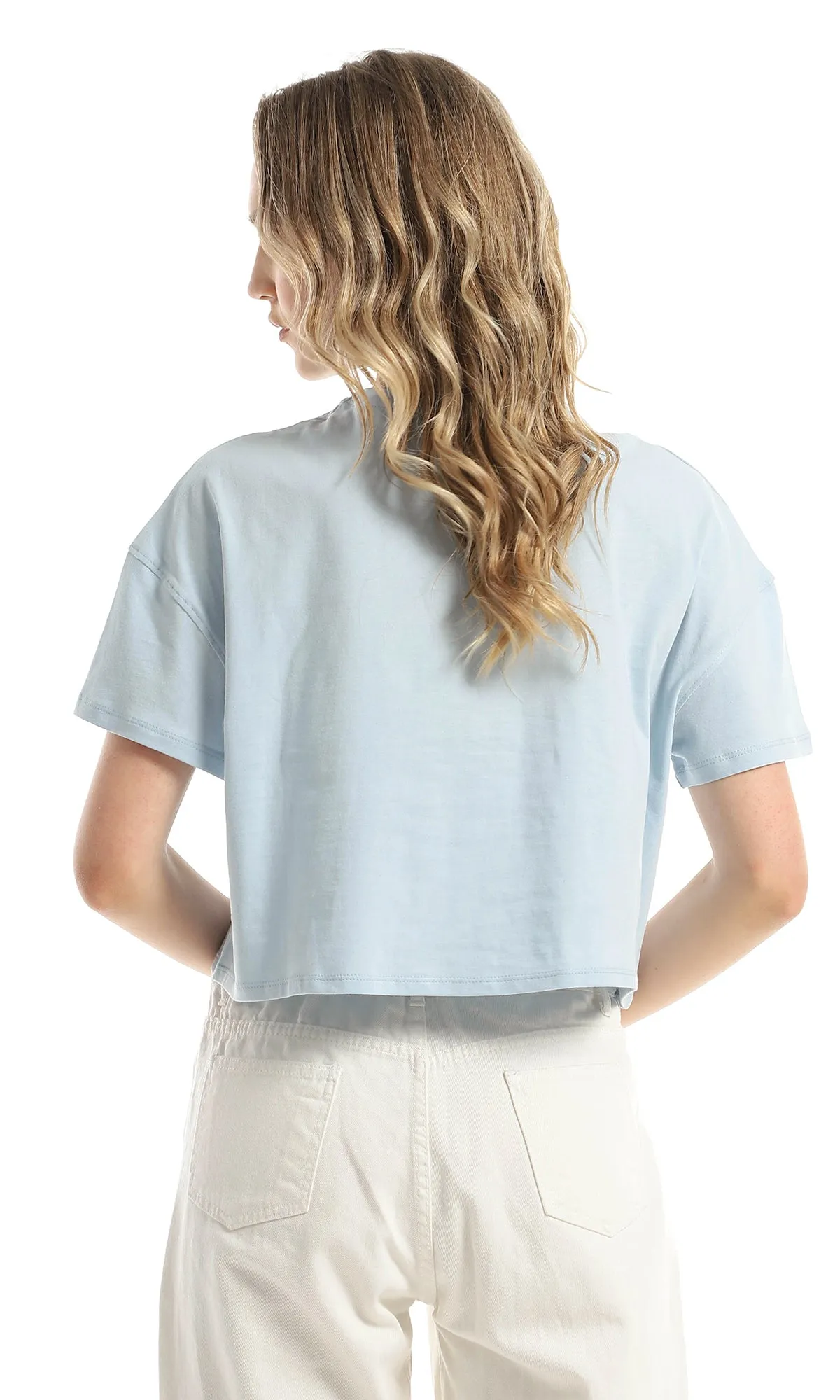 98232 Printed "Limited Edition" Baby Blue Loose Tee