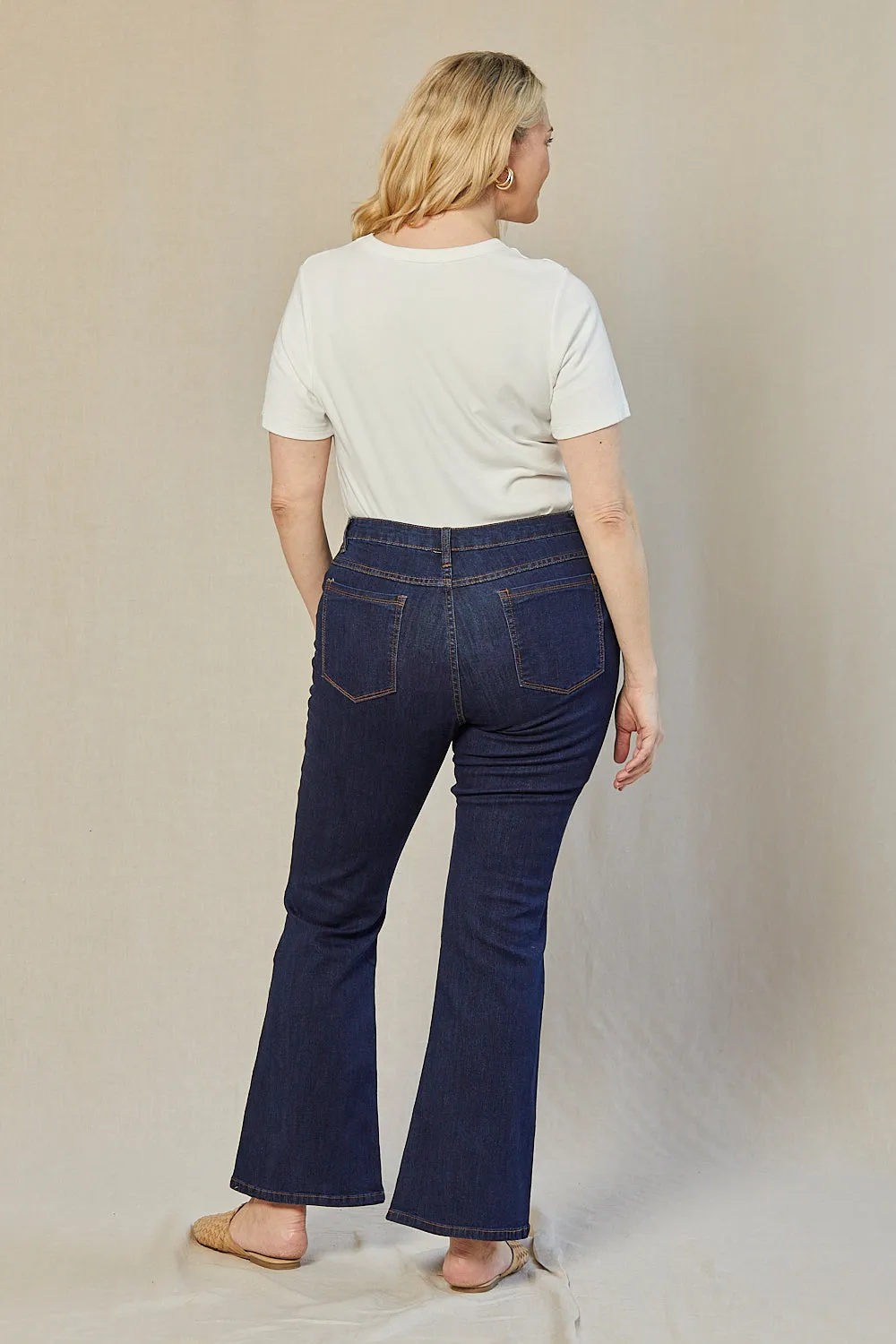 Adrift Denim Flared Jeans in Dark Wash