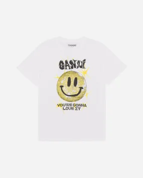 Basic Jersey Smiley Relaxed T-shirt - Bright White