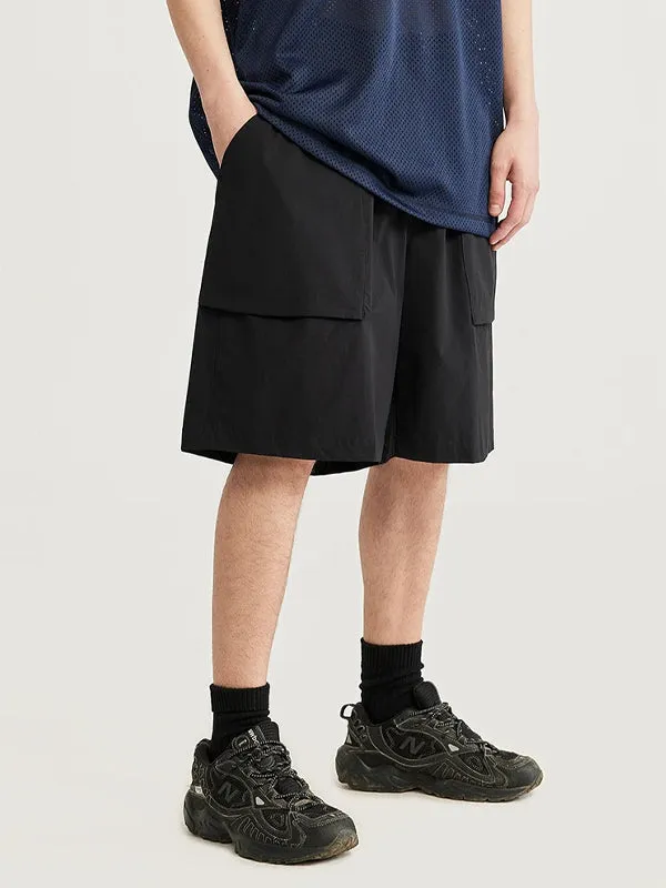 Black Lightweight Shorts with Large Pockets