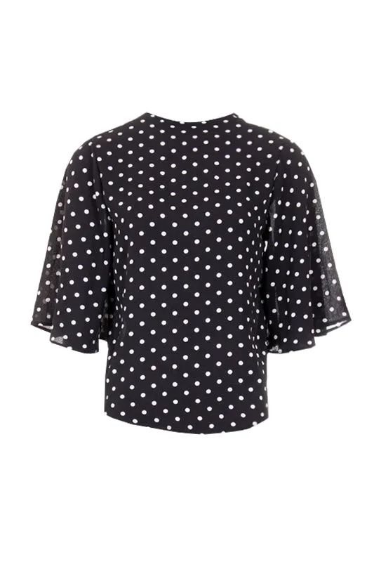 Black Polka Dot Top