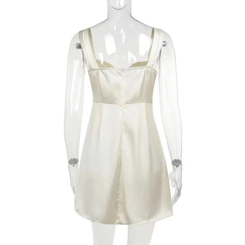 Cocktail Elegant Cream A-Line Mini Dress