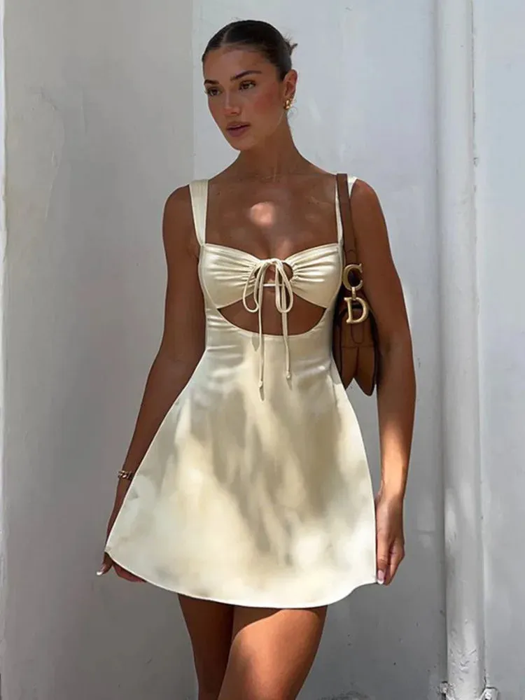 Cocktail Elegant Cream A-Line Mini Dress