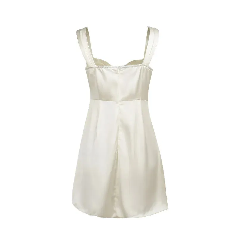 Cocktail Elegant Cream A-Line Mini Dress