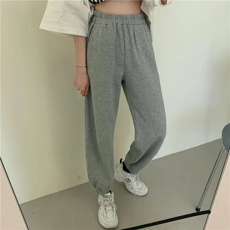 Comfy Solid Color Fleece Oversized Sweatpants