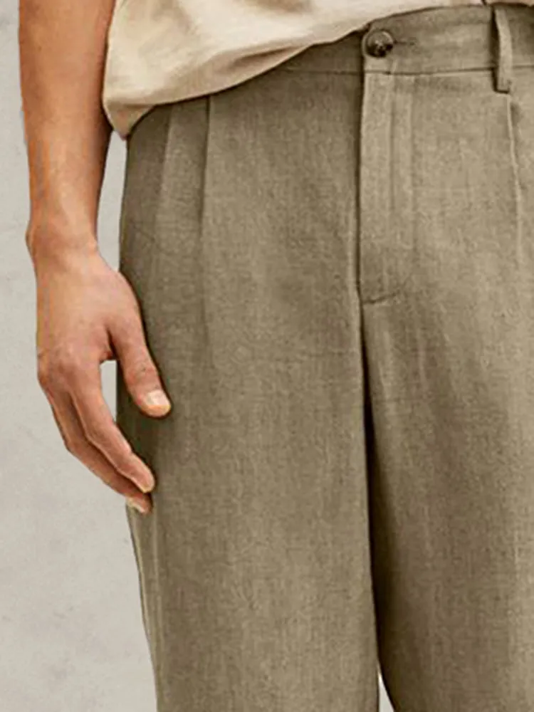 Cozy Solid Cotton Linen Pants