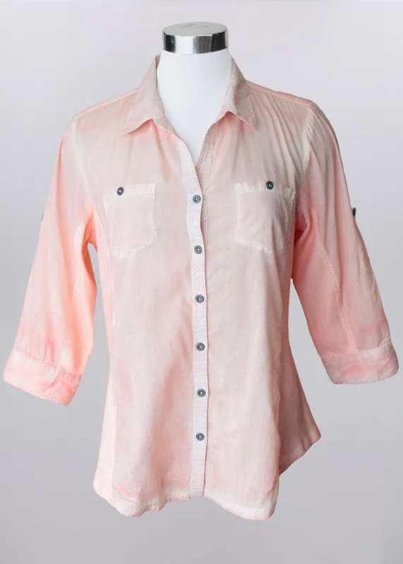 Faded Button Up Blouse