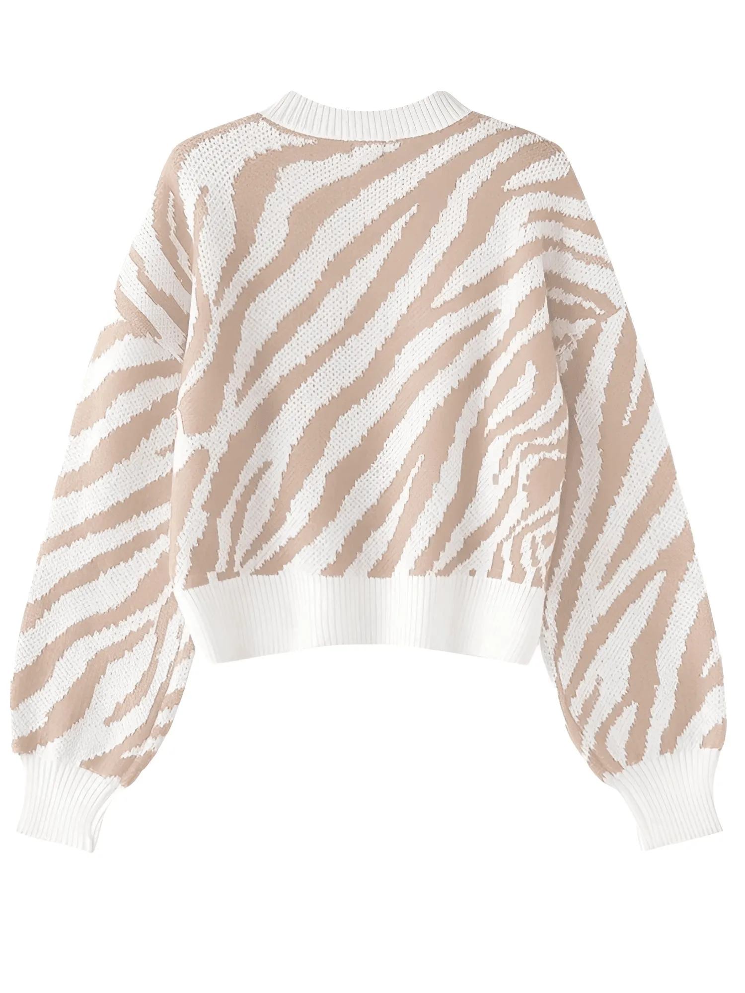 Fashion Women's Zebra Striped Sweater Stylish Sweaters Women Jumpers Casual Knit Loose Pullovers