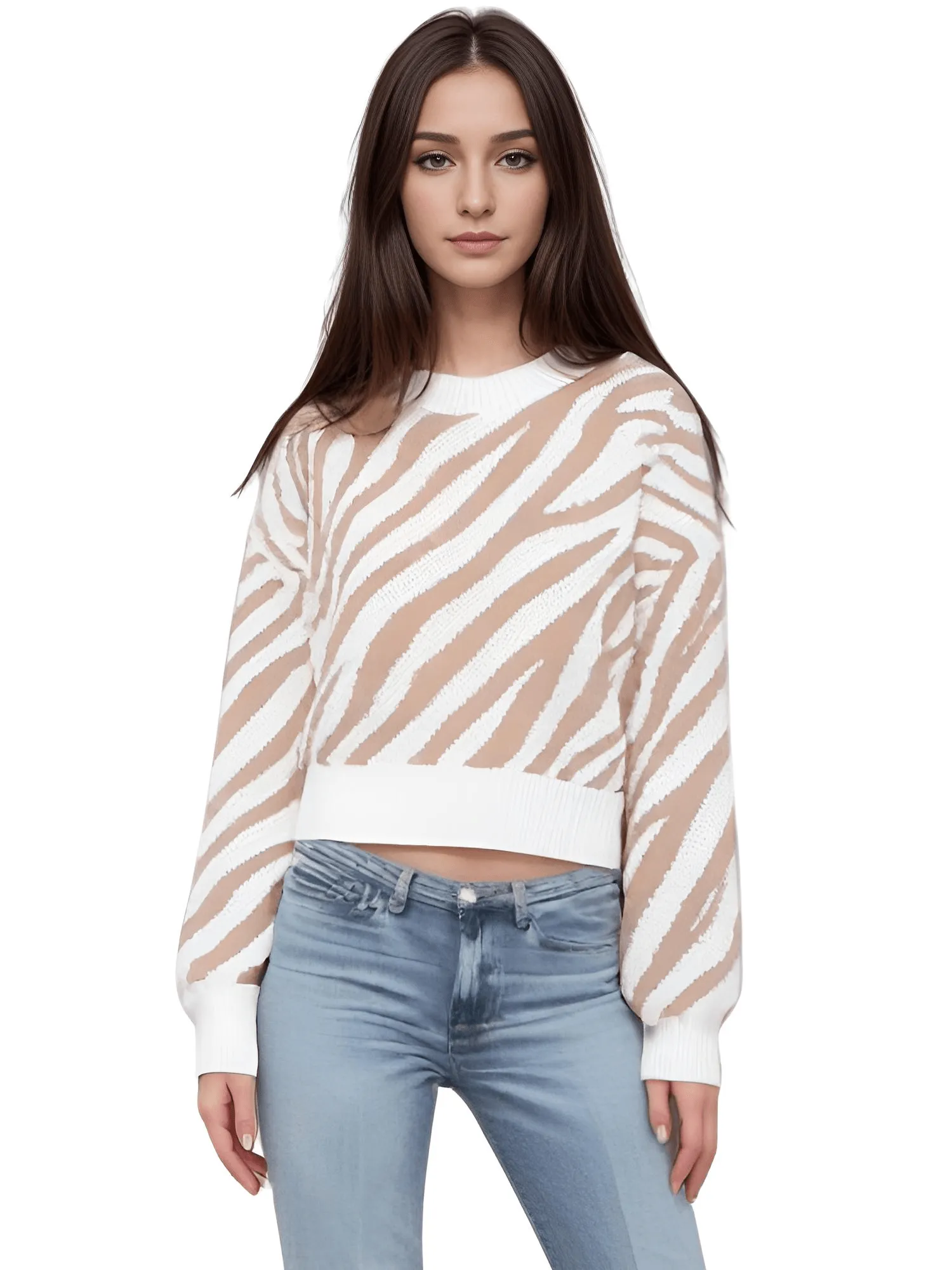 Fashion Women's Zebra Striped Sweater Stylish Sweaters Women Jumpers Casual Knit Loose Pullovers