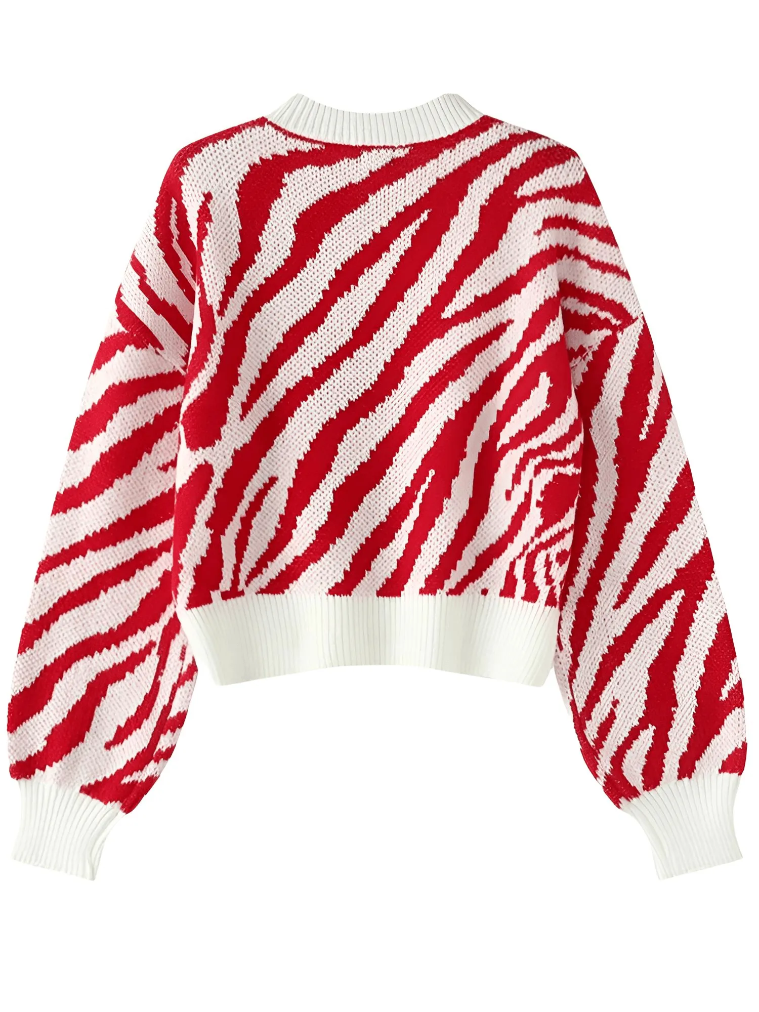 Fashion Women's Zebra Striped Sweater Stylish Sweaters Women Jumpers Casual Knit Loose Pullovers