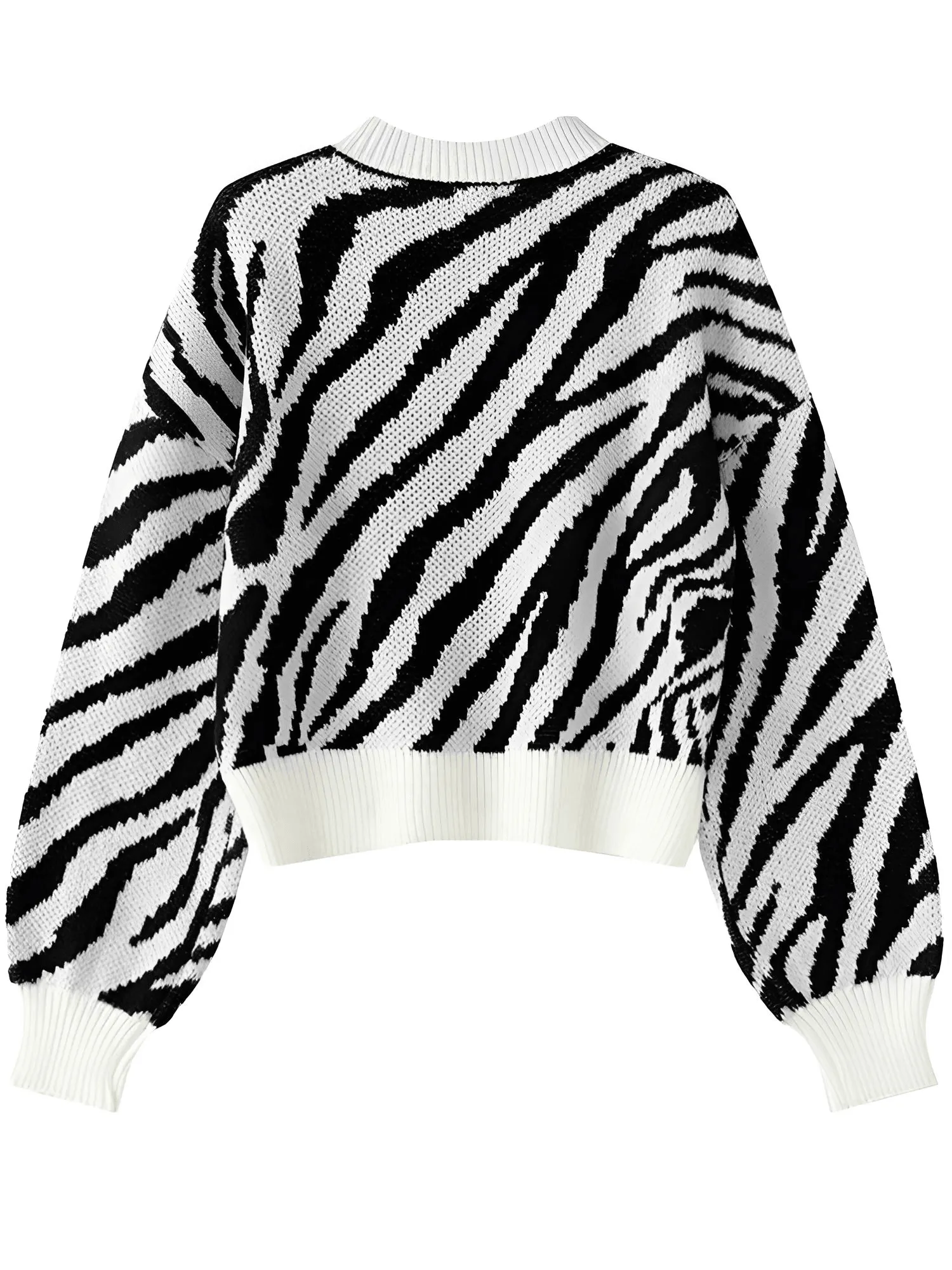 Fashion Women's Zebra Striped Sweater Stylish Sweaters Women Jumpers Casual Knit Loose Pullovers