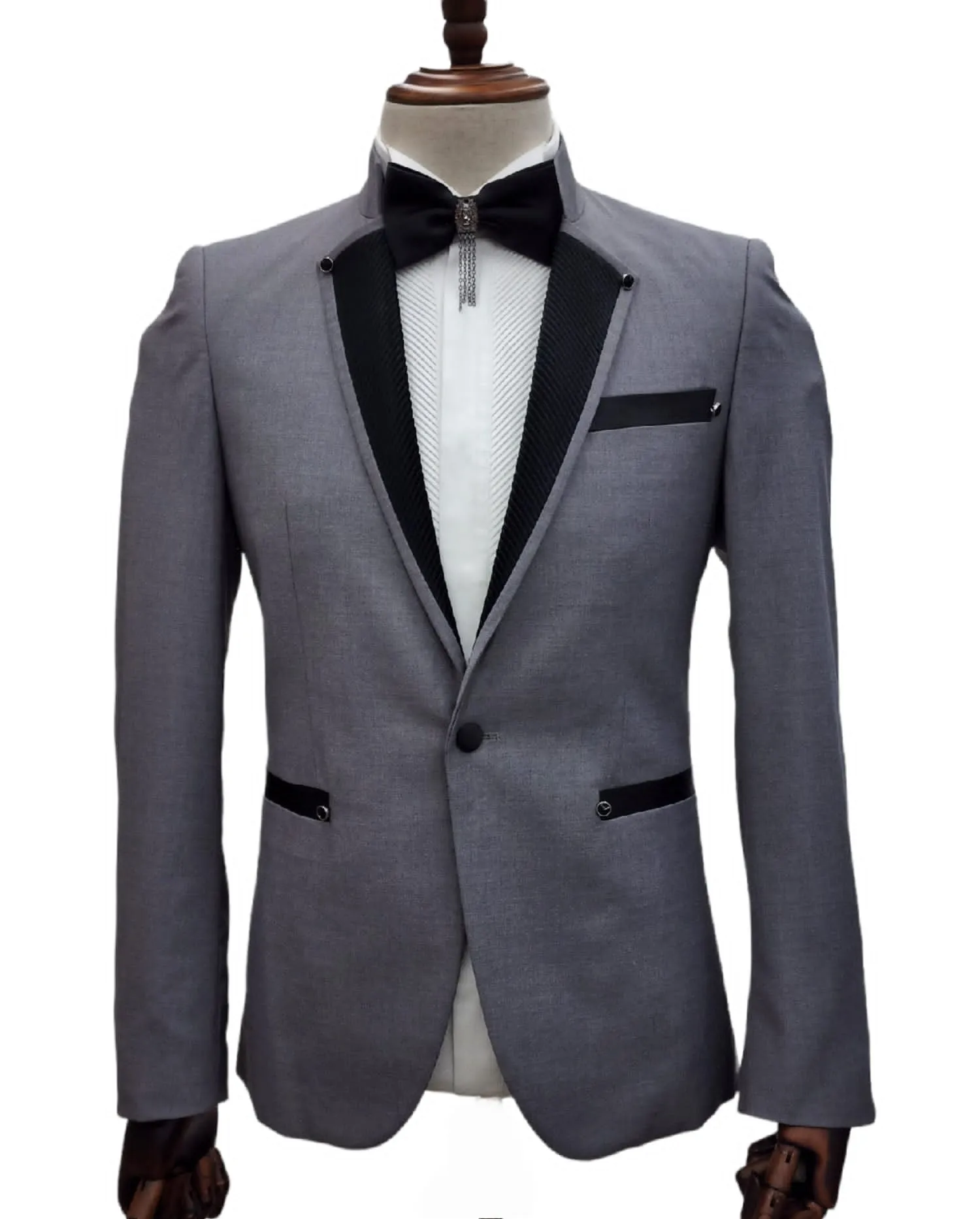 Giovanni Testi 1 Button Slim Fit Ceremonial Tuxedo GT-HAKIM L.GREY