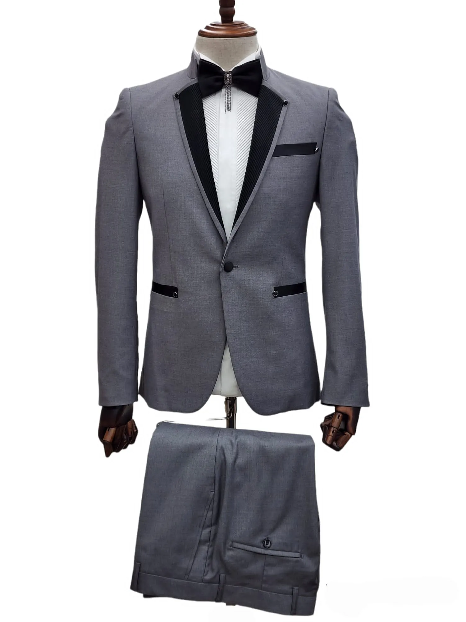 Giovanni Testi 1 Button Slim Fit Ceremonial Tuxedo GT-HAKIM L.GREY