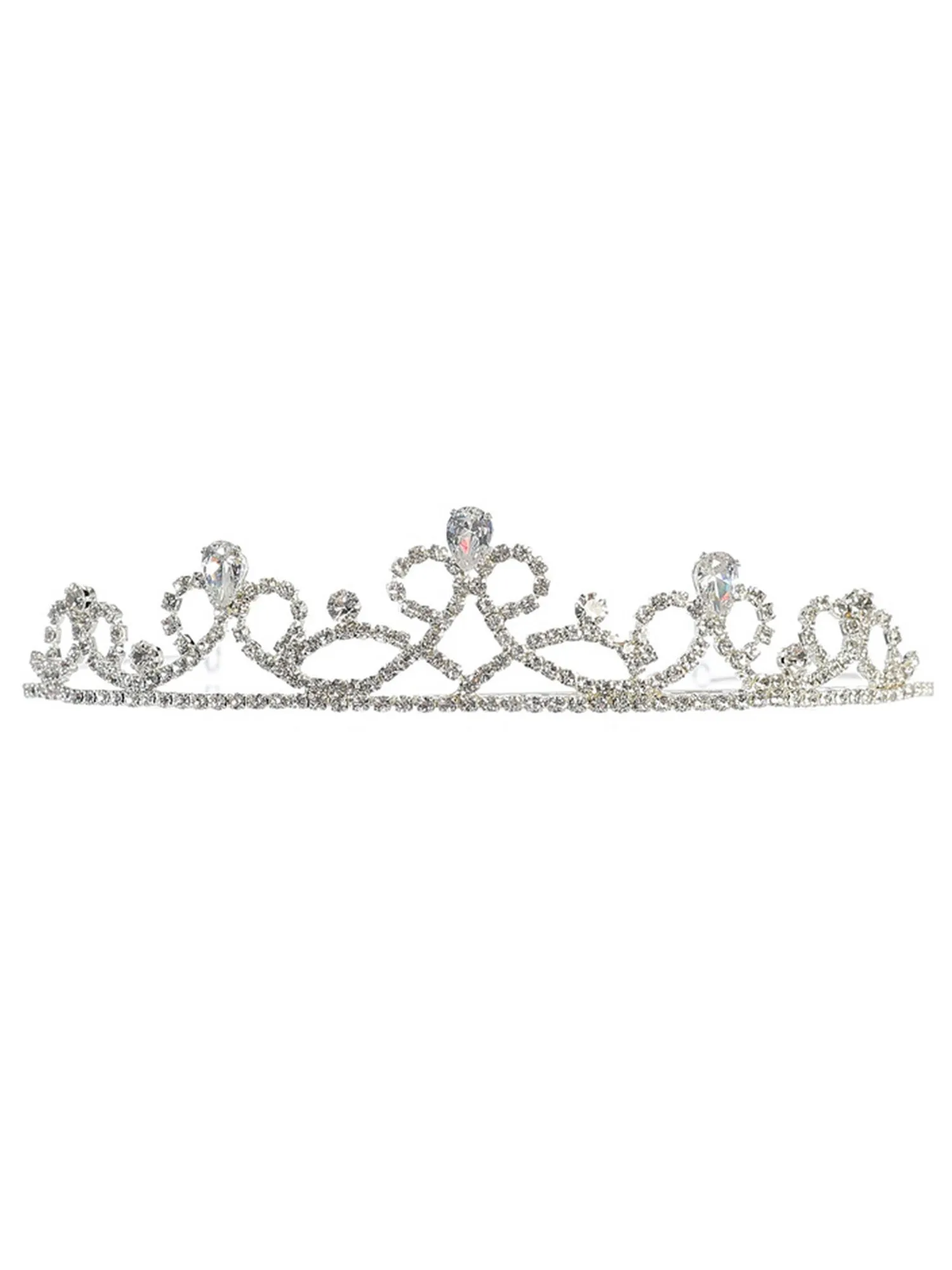 Girls Silver Rhinestone Elegant Tiara