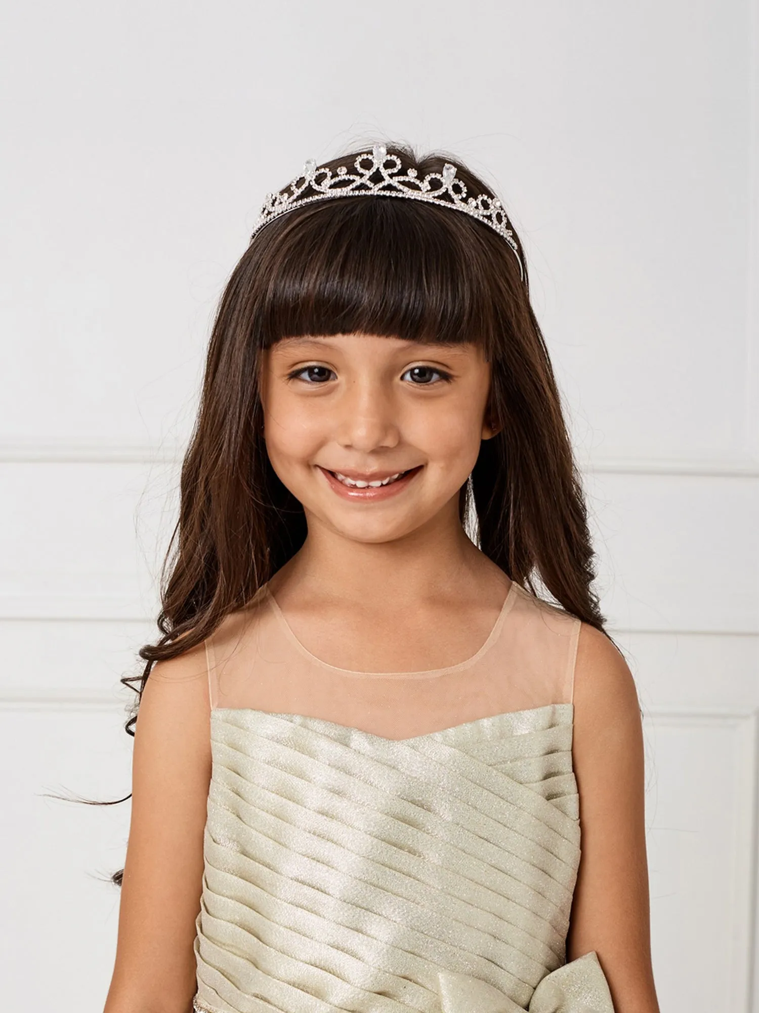 Girls Silver Rhinestone Elegant Tiara