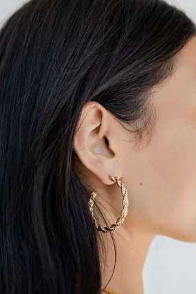 Hallie Gold Twisted Hoop Earrings