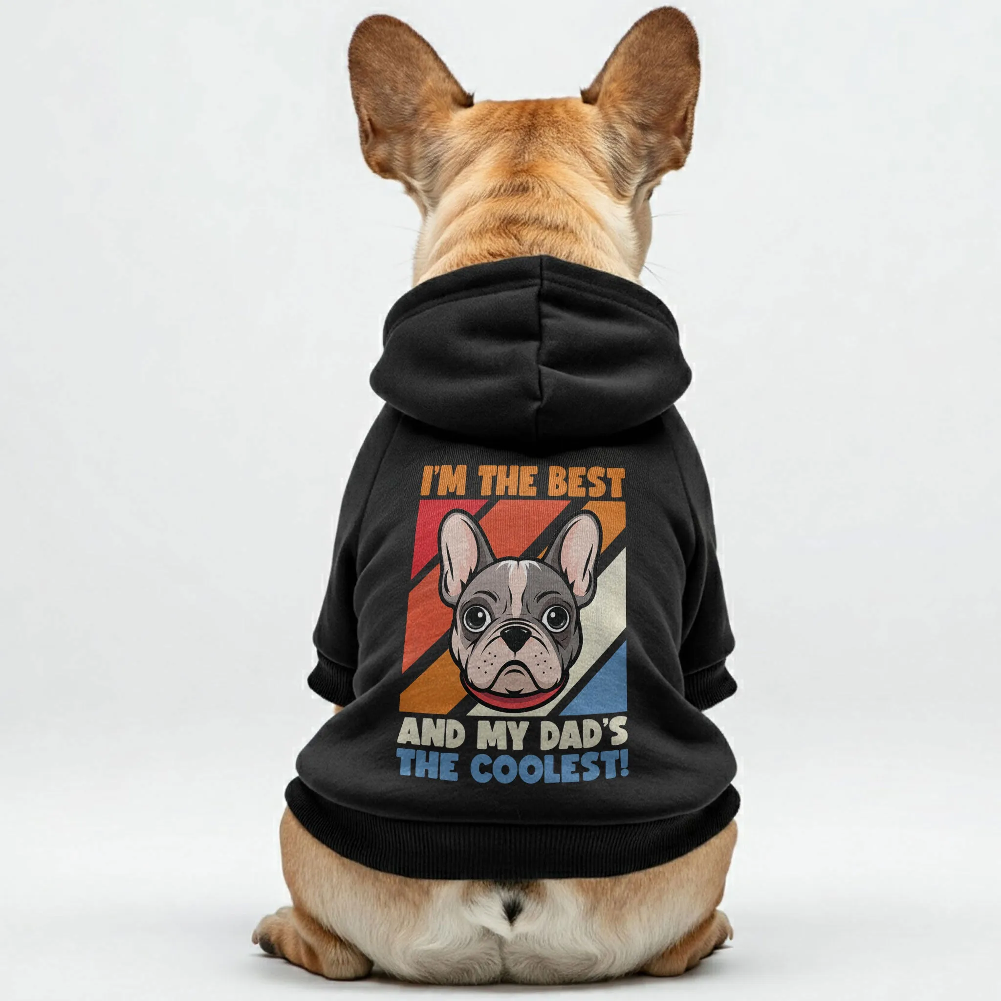 I’M THE BEST, AND MY DAD’S THE COOLEST!  -  Personalized French Bulldog Hoodies with Funny Quotes – Stylish, Cozy, and Premium 100% Cotton