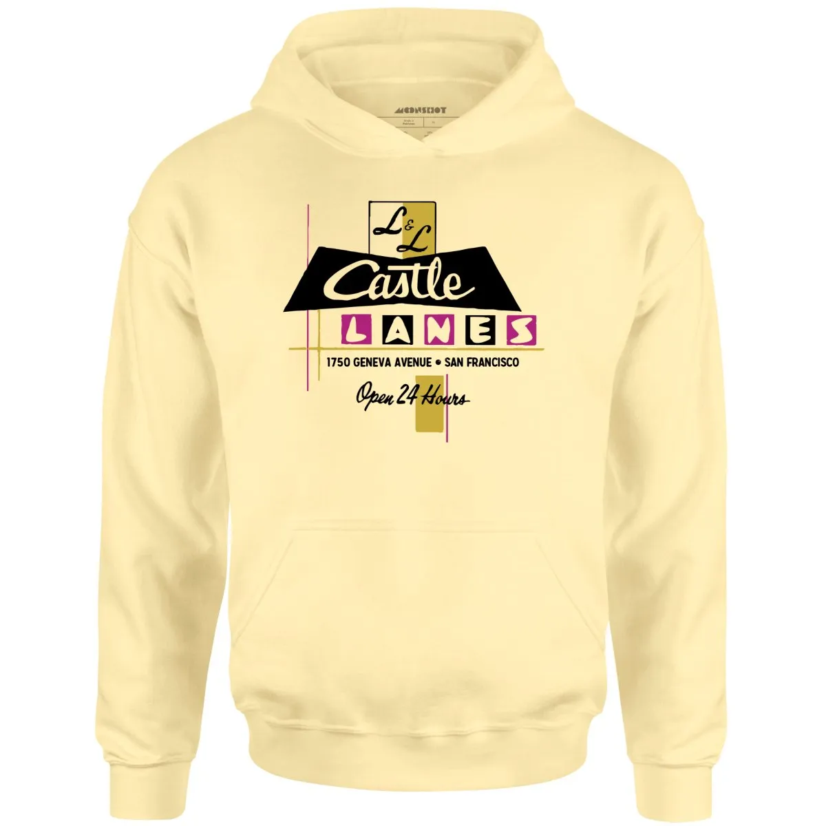 L & L Castle Lanes - San Francisco, CA - Vintage Bowling Alley - Unisex Hoodie