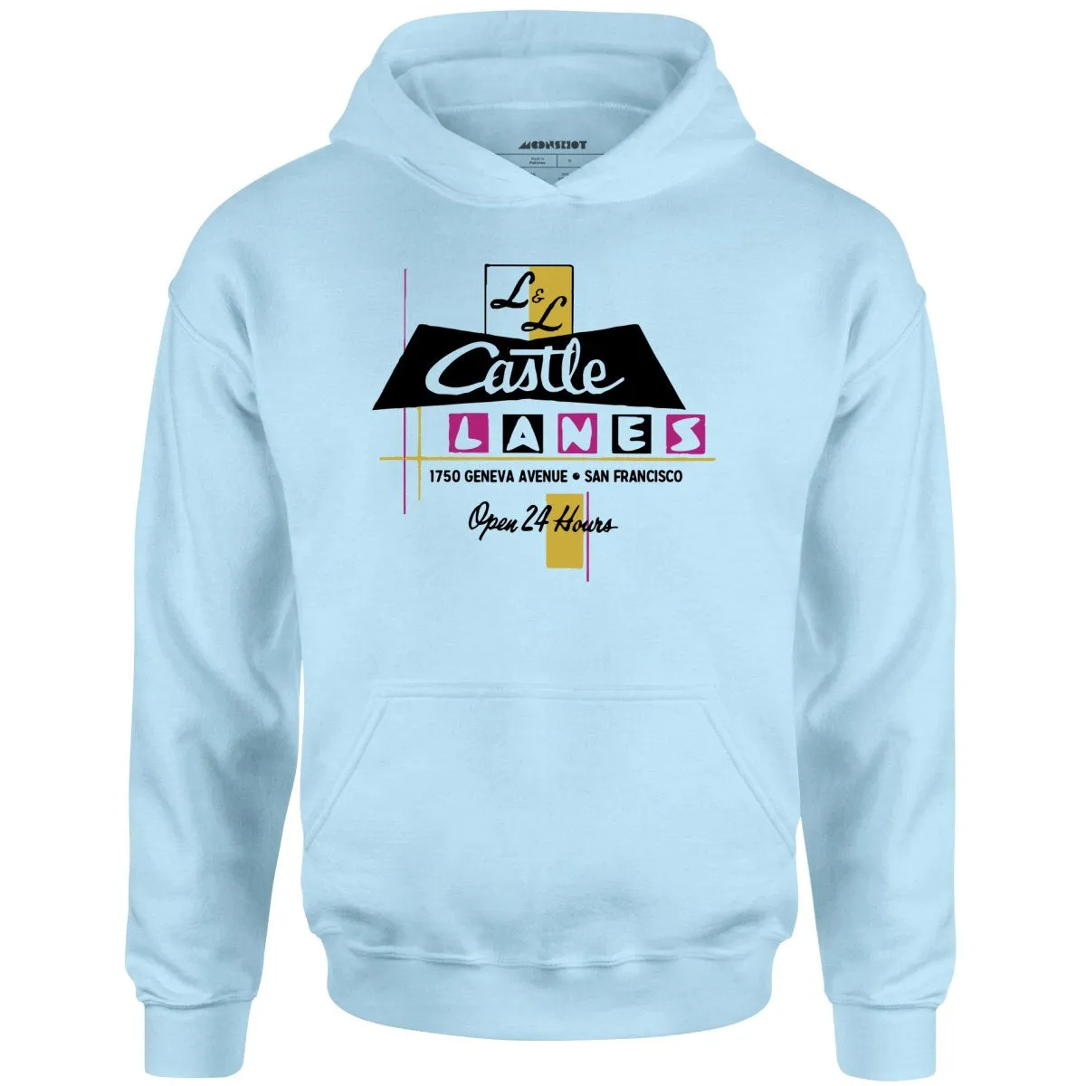 L & L Castle Lanes - San Francisco, CA - Vintage Bowling Alley - Unisex Hoodie