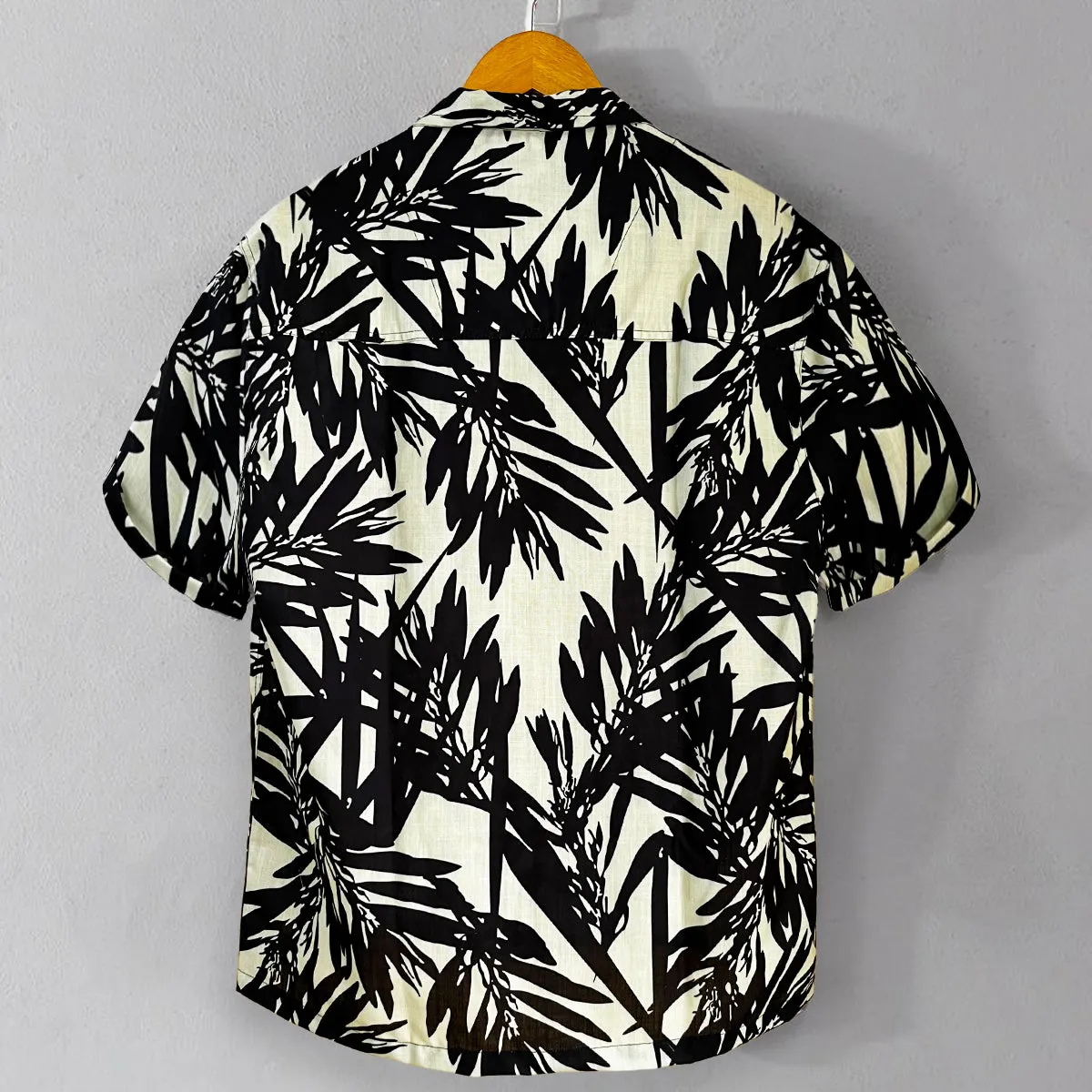 Lemon Yellow Brush Art All Over Printed Relaxed Fit Shirt