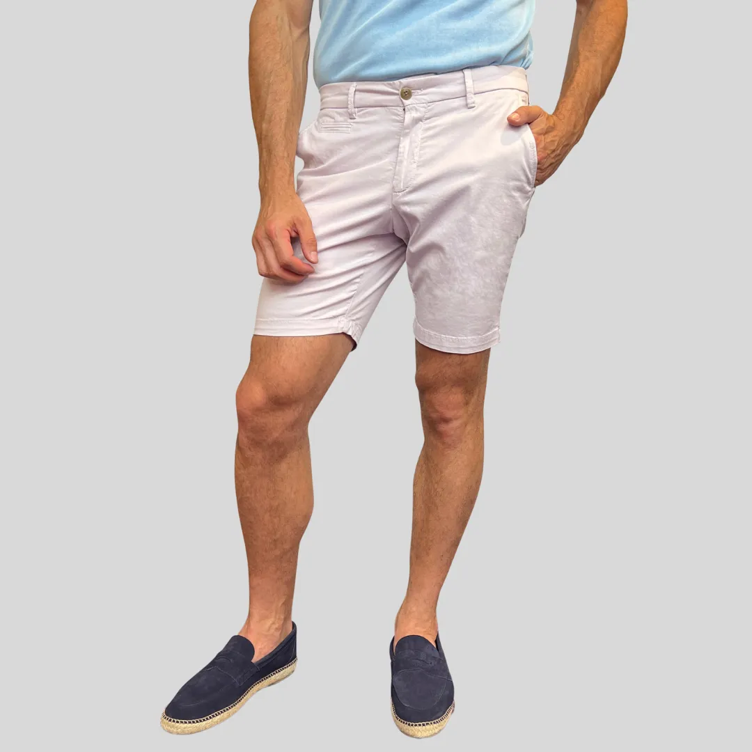 Lightweight Broken Twill Stretch Cotton Short - Thistle