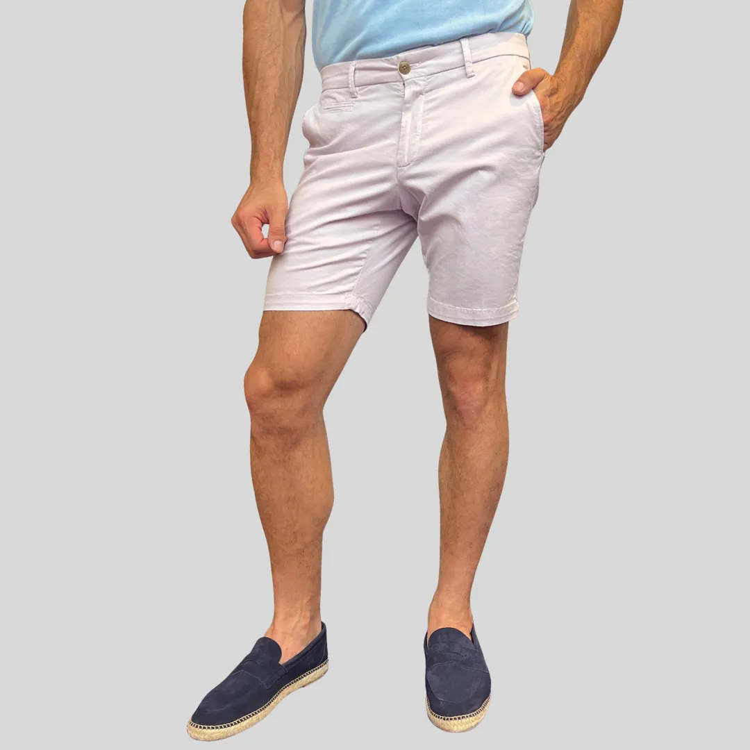 Lightweight Broken Twill Stretch Cotton Short - Thistle