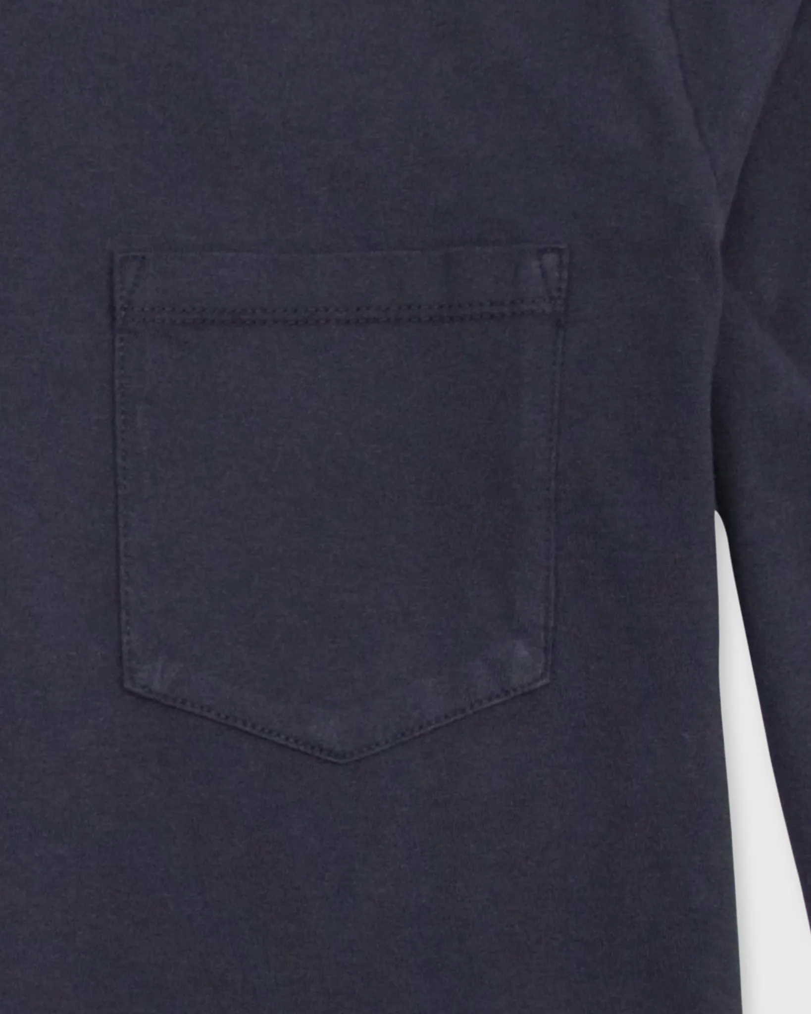 Long-Sleeved Pocket Tee in Navy Heavy Jersey