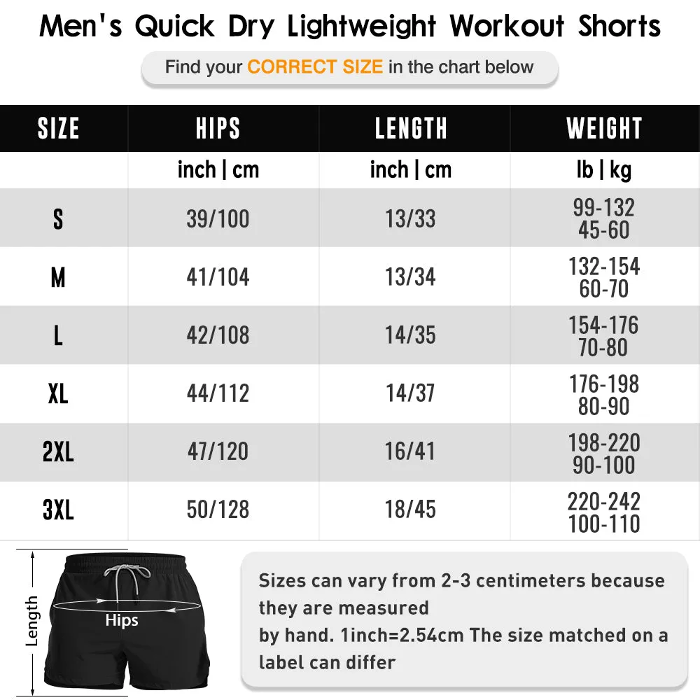 Men's Quick Dry Lightweight Workout Shorts - Black