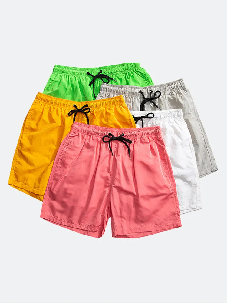 Mens Summer Lightweight Plain Pull On Board Shorts