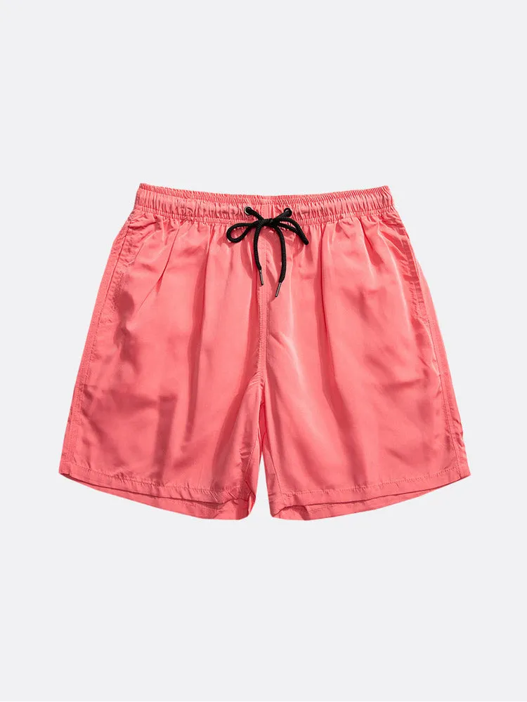 Mens Summer Lightweight Plain Pull On Board Shorts