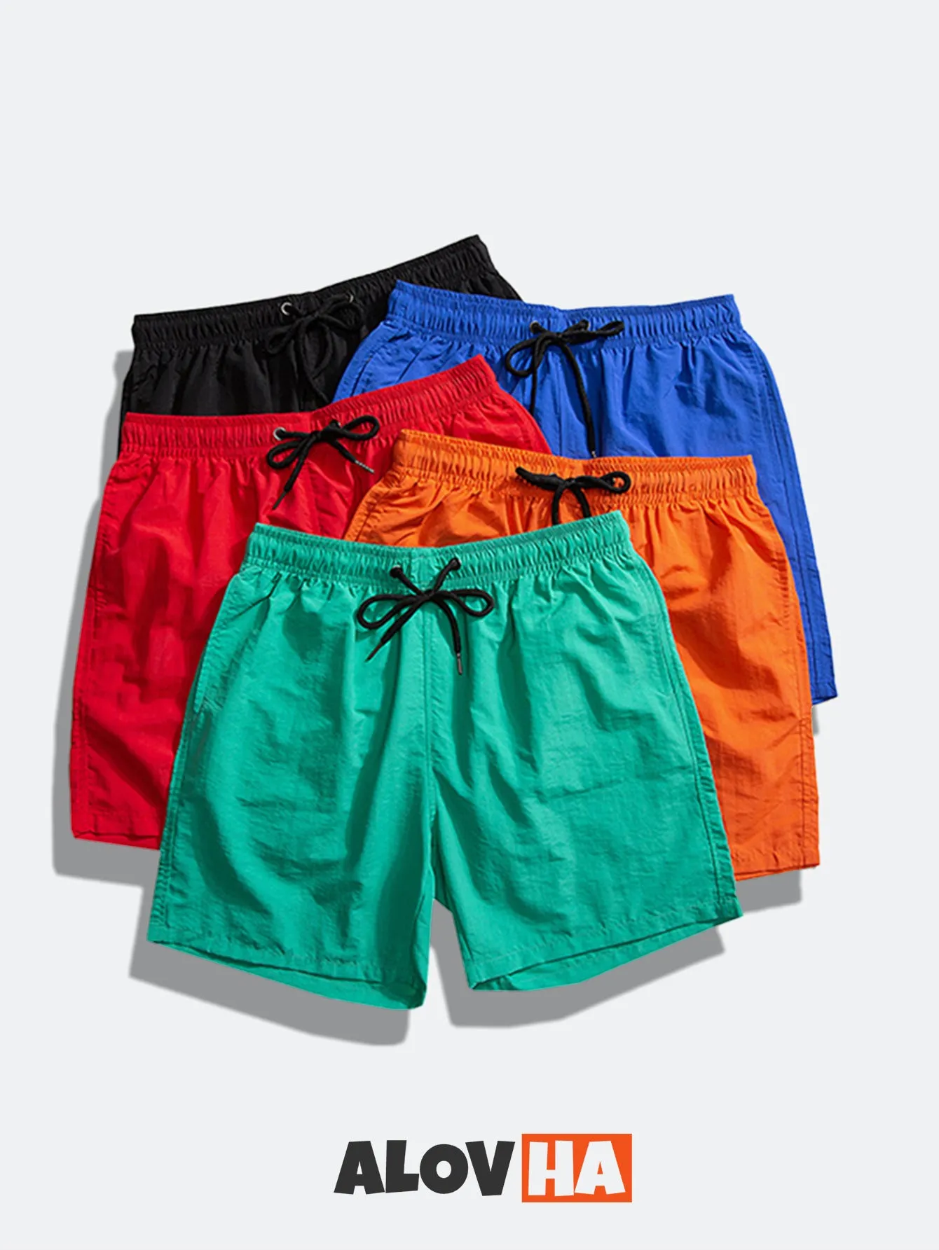 Mens Summer Lightweight Plain Pull On Board Shorts