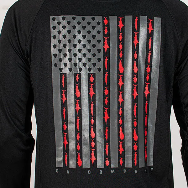 Performance Long Sleeve Shirt | Blackout Fins & Stripes