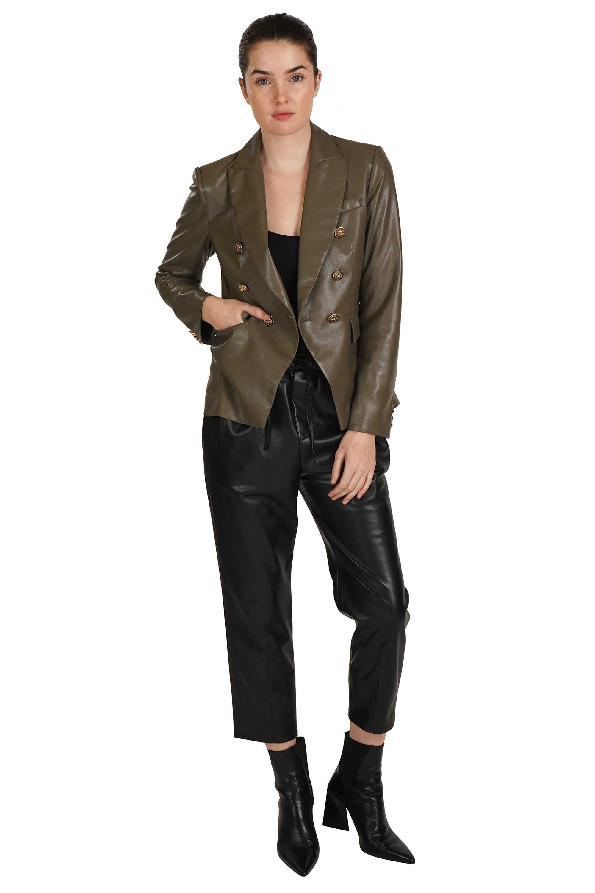 Pleather Blazer