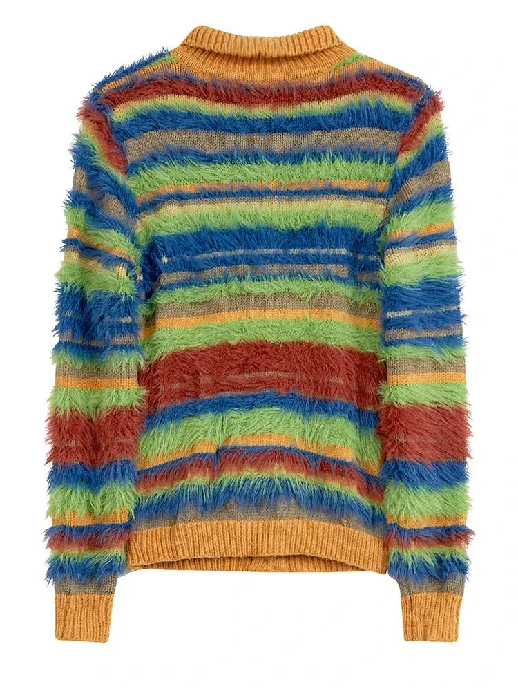 Pre Order:  Colorful Striped Button Down Sweater