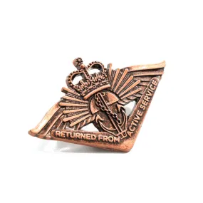 Return from Active Service Badge (QC) w/Clutch Lapel Pin