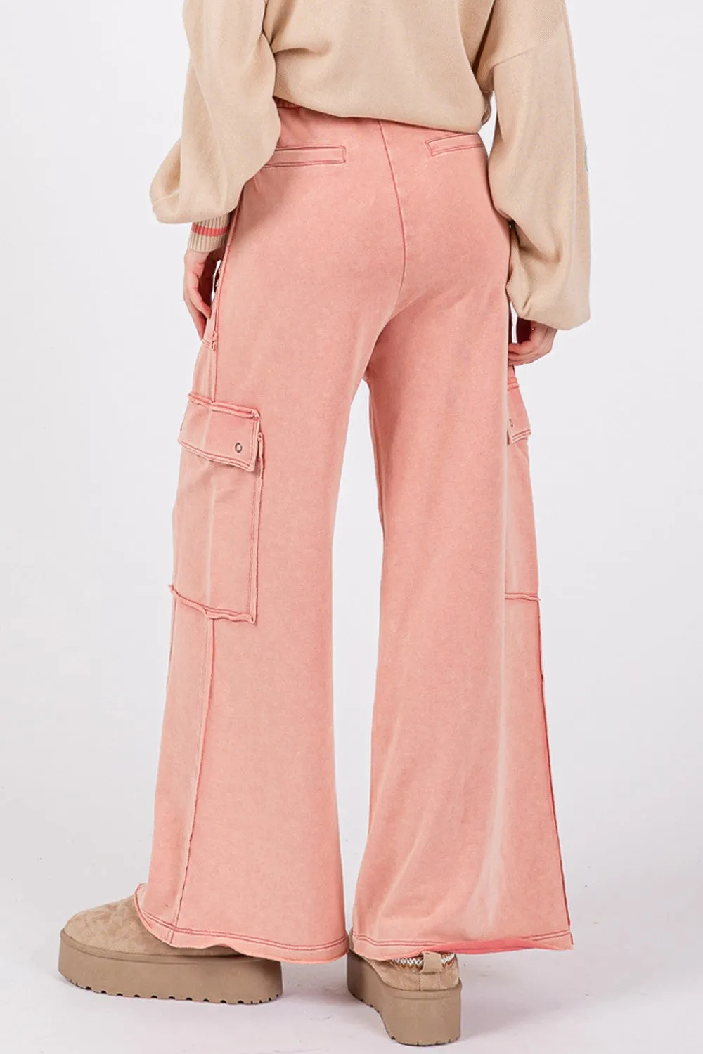 SAGE   FIG Knit Terry Mineral Wash Wide Leg Pants