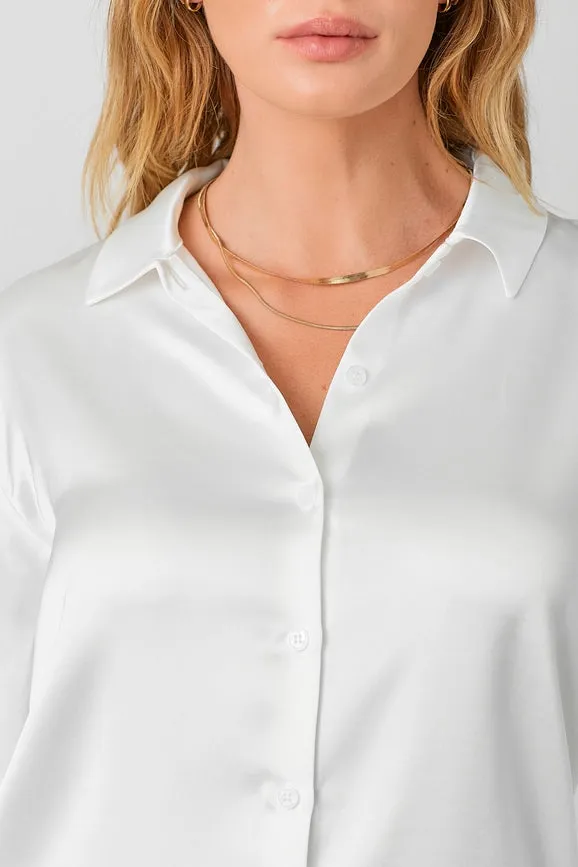 Silky Relaxed Shirt White