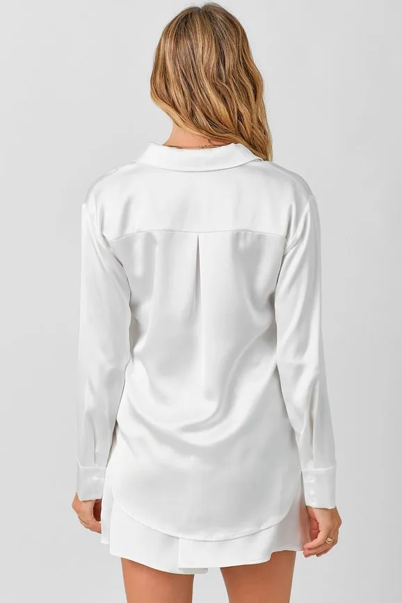 Silky Relaxed Shirt White