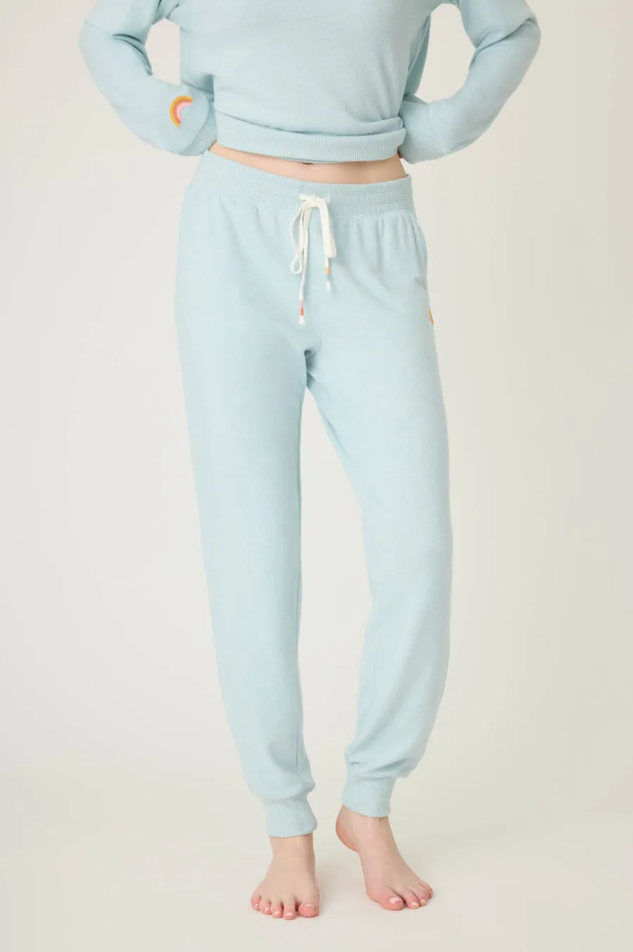 Sunshine On My Mind Sweatpant in Dusty Blue