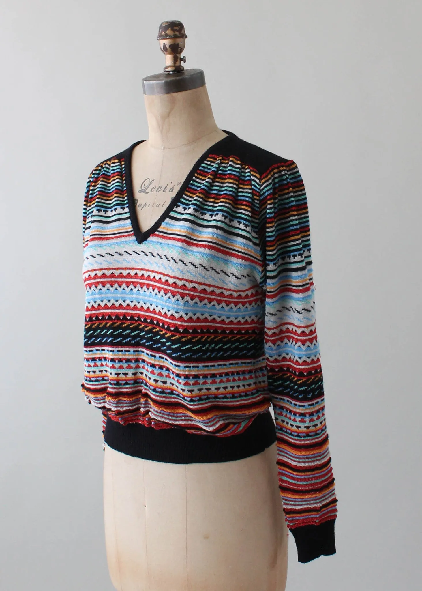 Vintage 1970s Sparkle Striped Sweater