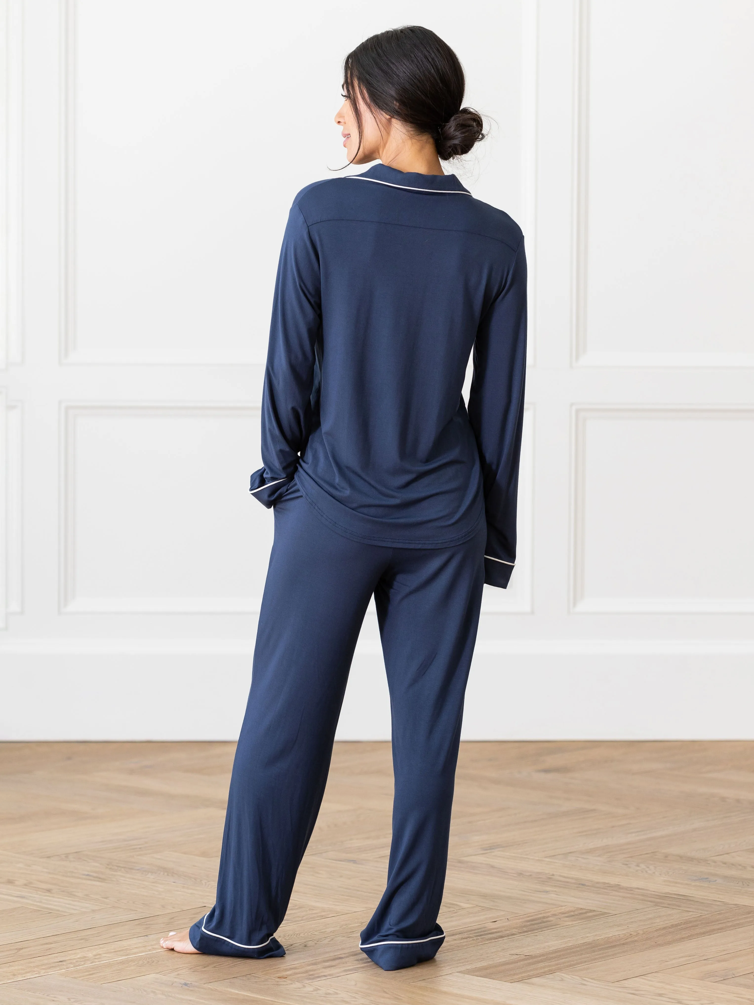 Women's Bamboo Stretch-Knit Long Sleeve Pajama Set PETITE