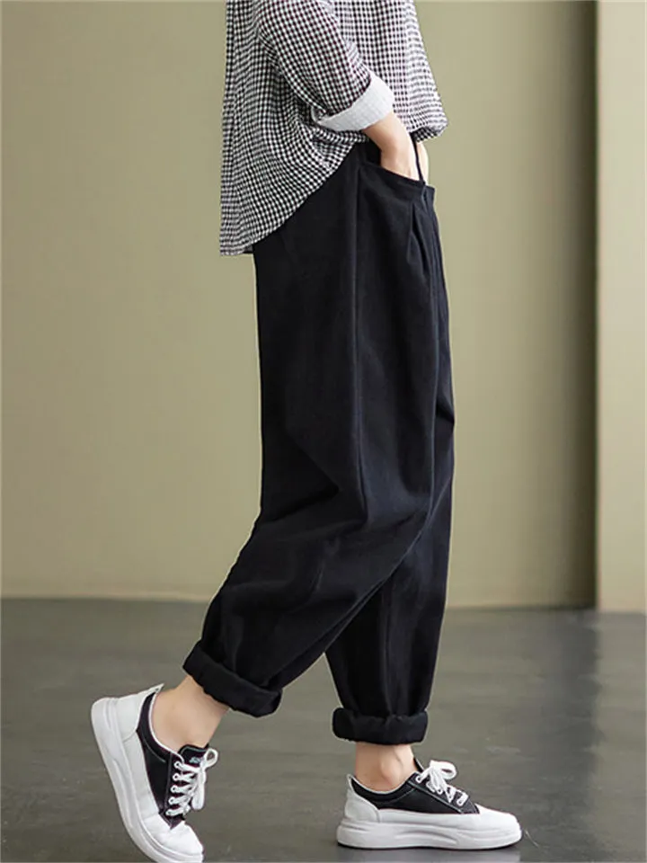 Women's Casual All Match Cozy Cotton Harem Pants