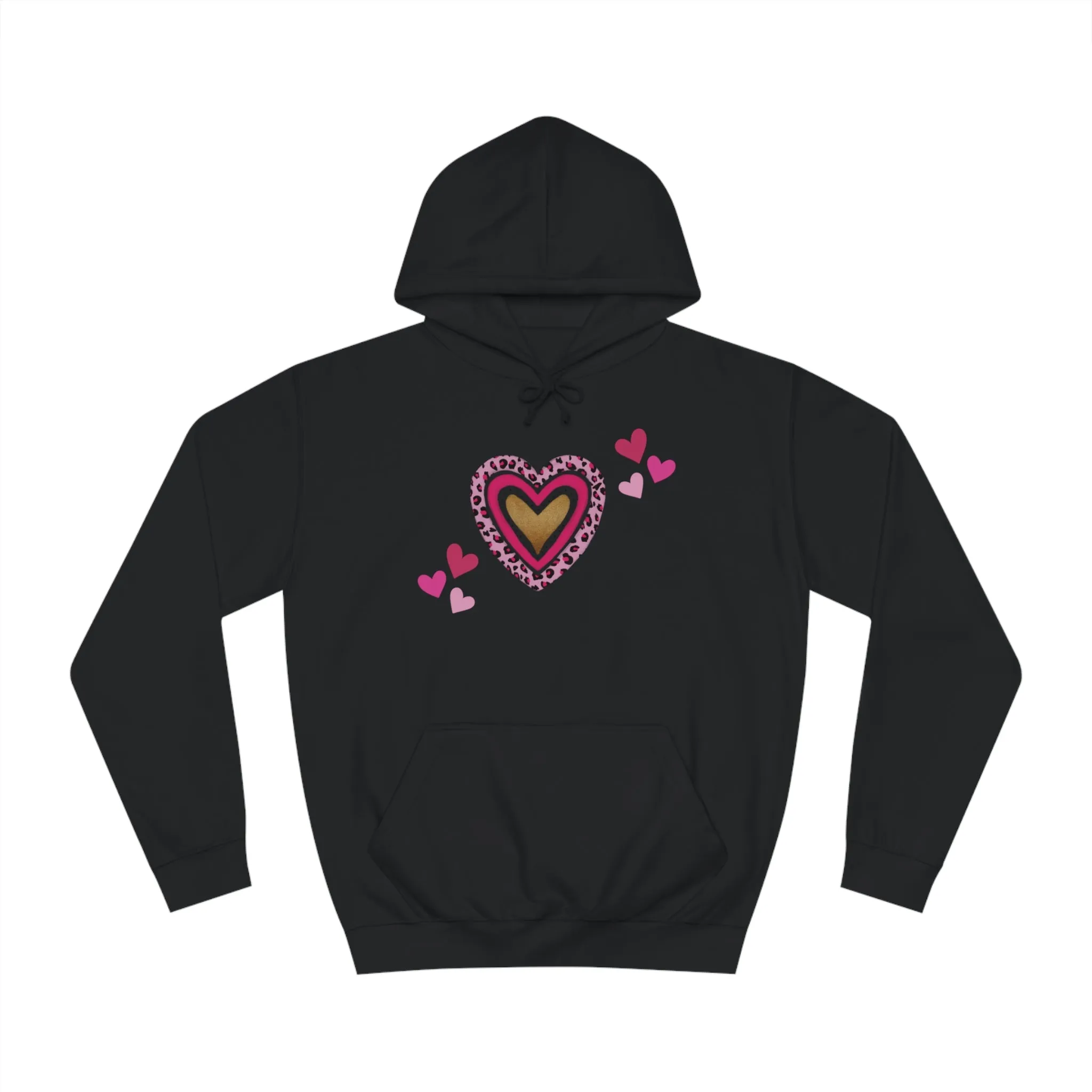 Women's Heart Hoodie only at Bling & Bloom's Boutique | Multiple Pink Hearts | Teens Hoodie | Print on Demand Pullover