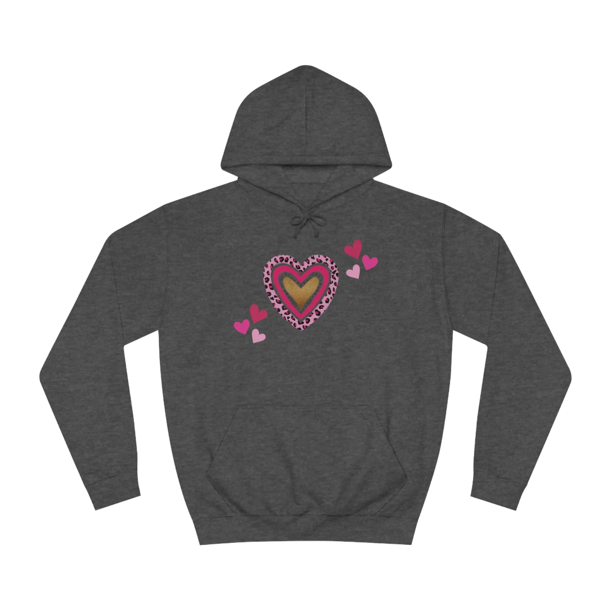 Women's Heart Hoodie only at Bling & Bloom's Boutique | Multiple Pink Hearts | Teens Hoodie | Print on Demand Pullover