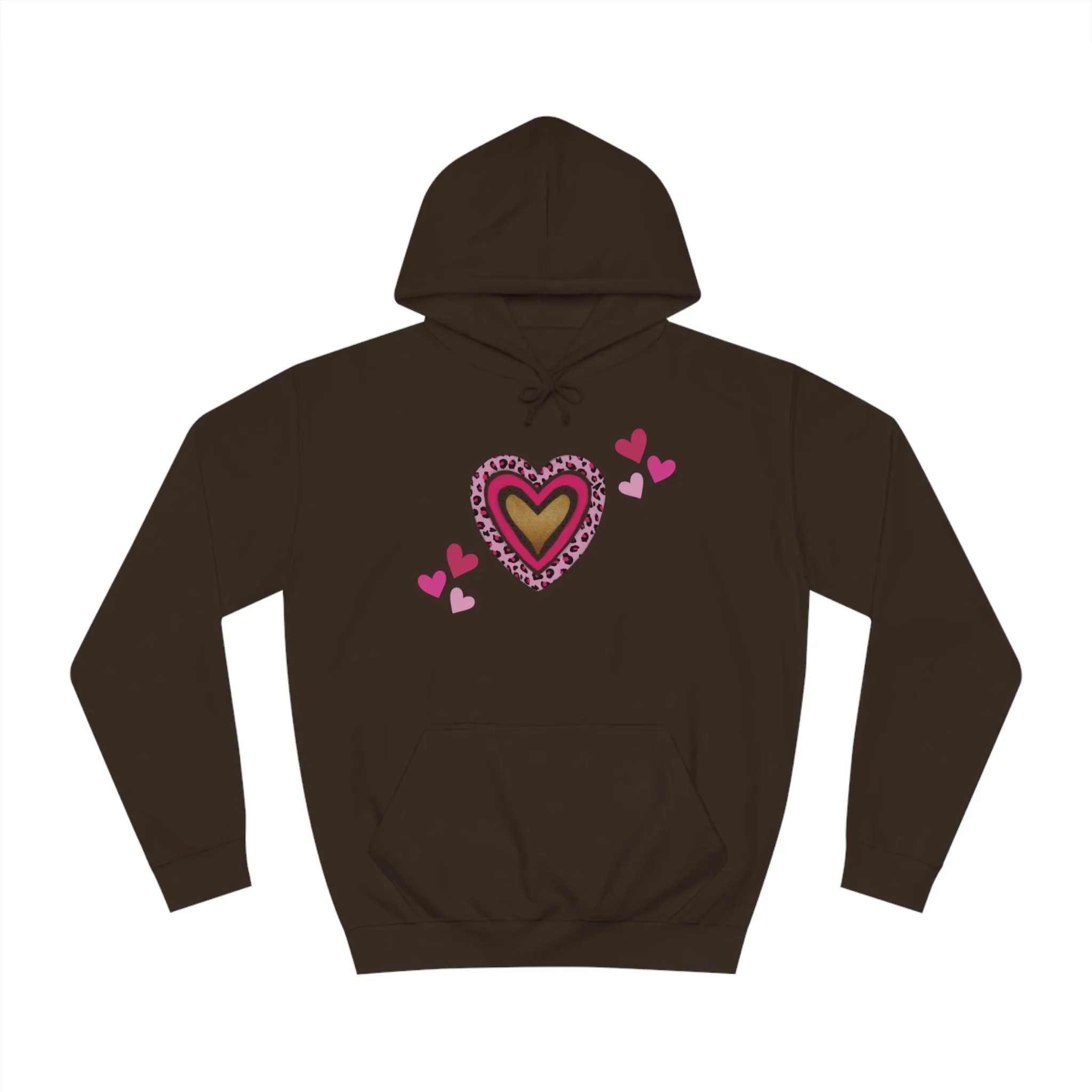 Women's Heart Hoodie only at Bling & Bloom's Boutique | Multiple Pink Hearts | Teens Hoodie | Print on Demand Pullover