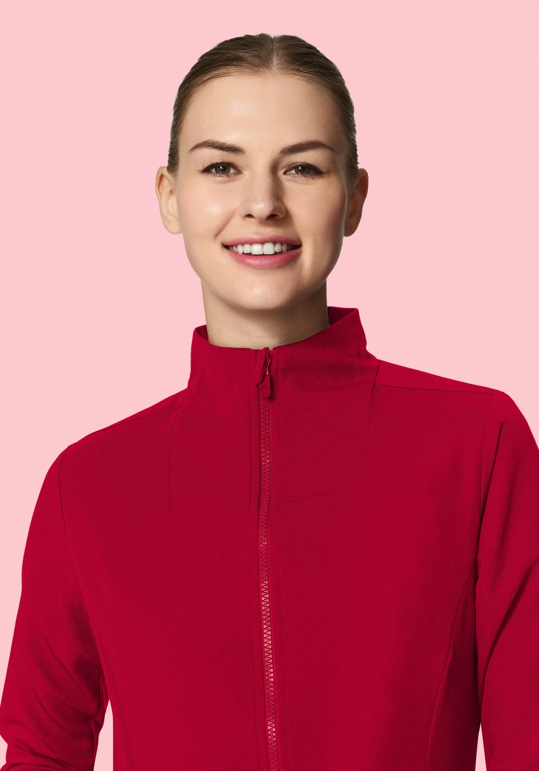 Women's Modern Scrub Jacket Crimson