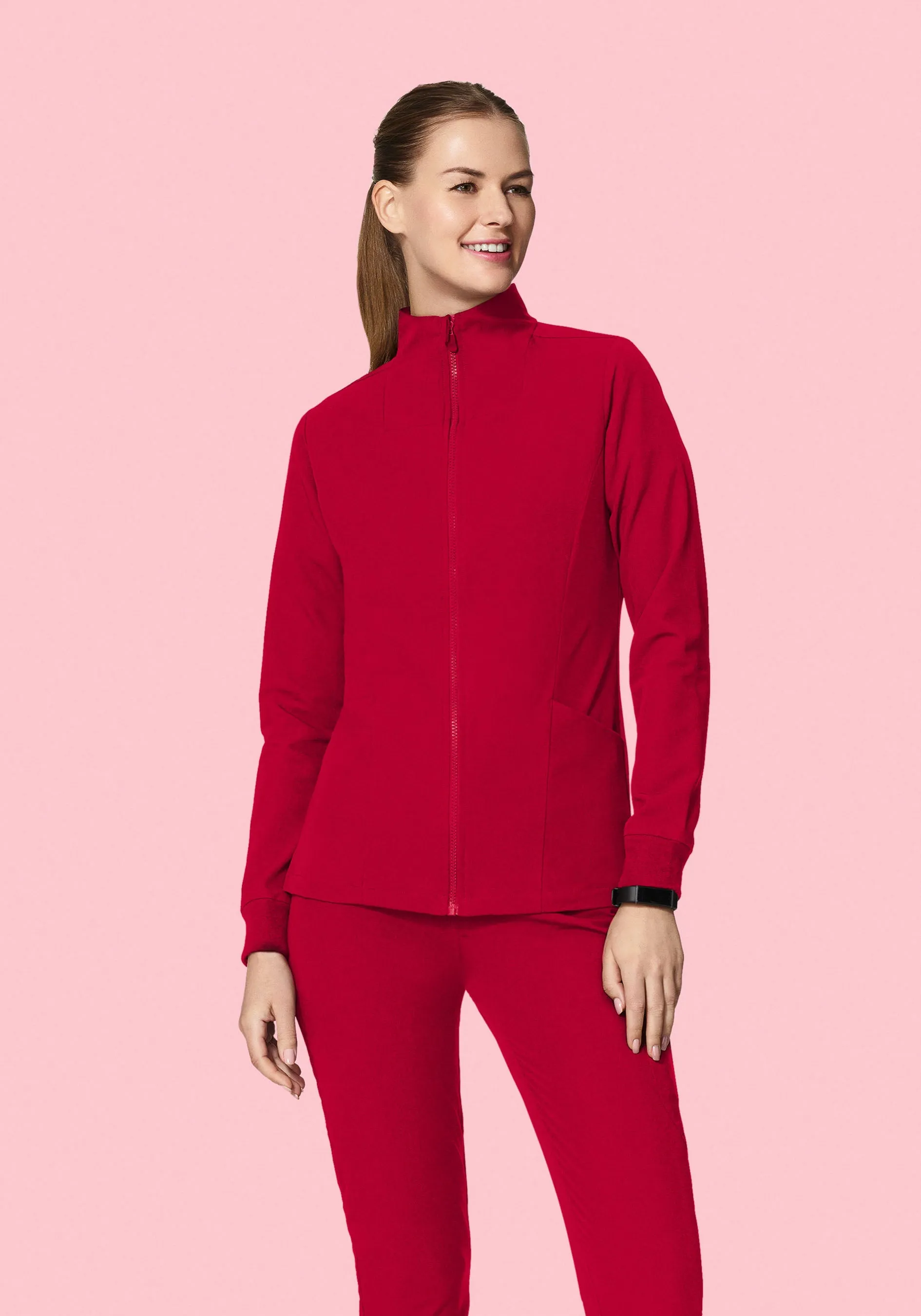 Women's Modern Scrub Jacket Crimson