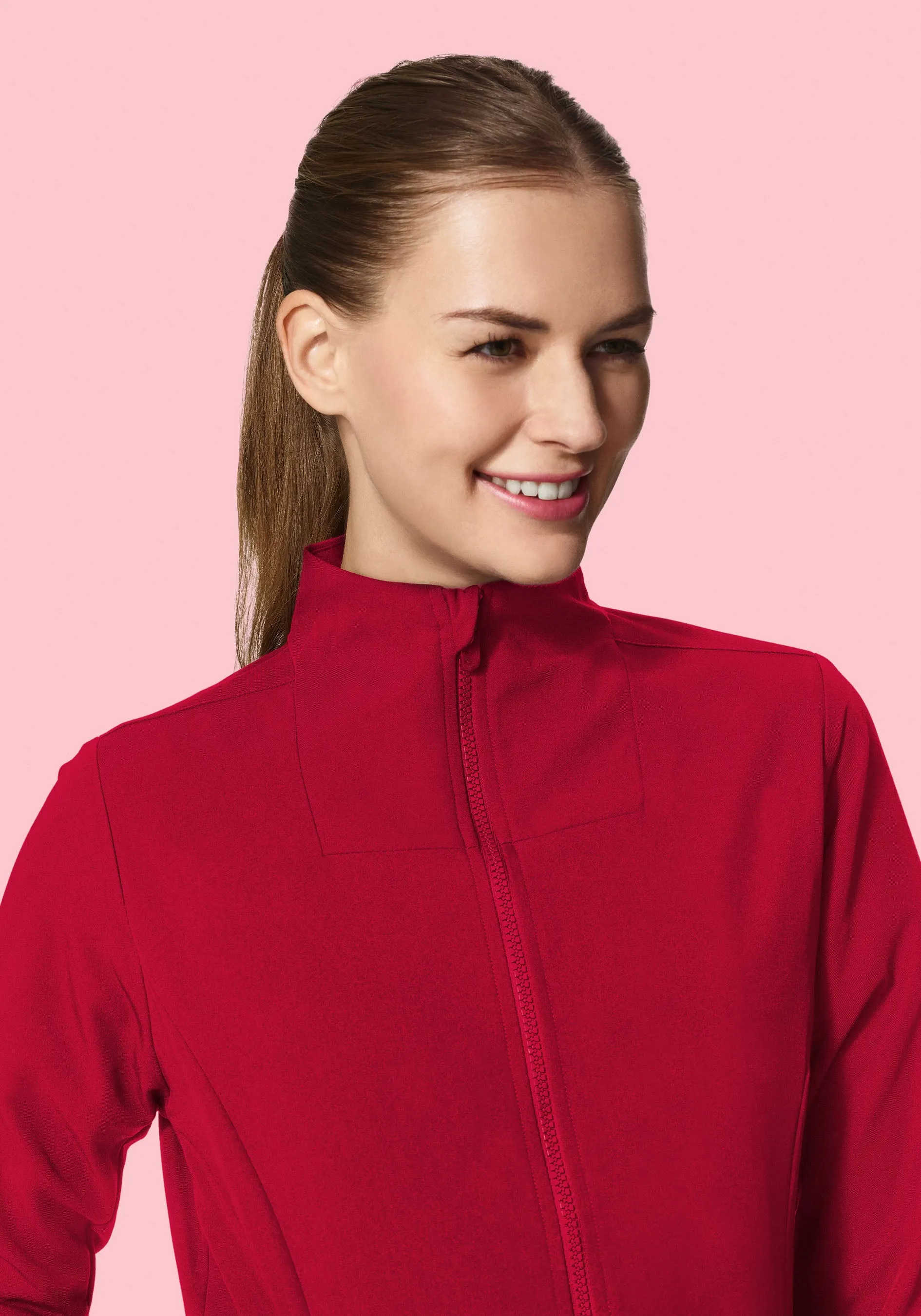 Women's Modern Scrub Jacket Crimson